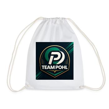 Team Pohl Logo Nachname Name Familie Firma - Turnbeutel - Weiß - Vorne