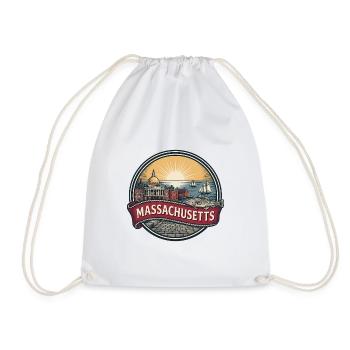 Massachusetts Boston Vintage-Reisesouvenir - Turnbeutel - Weiß - Vorne