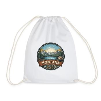Montana-Gletscher-Nationalpark-Reiseabzeichen - Turnbeutel - Weiß - Vorne