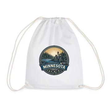 Minnesota Split Rock Loon Retro-Reisegeschenk - Turnbeutel - Weiß - Vorne