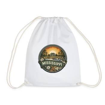 Mississippi River Dampfschiff-Reisesouvenir - Turnbeutel - Weiß - Vorne