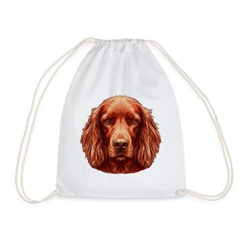 Kupferroter Irish Setter Hunde Porträt Kunst - Turnbeutel - Weiß - Vorne