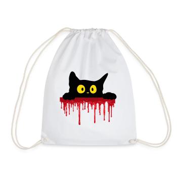 Unheimliche schwarze Katze - Turnbeutel - Weiß - Vorne
