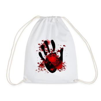 Halloween Blutende Hand - Turnbeutel - Weiß - Vorne