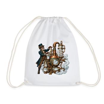 Steampunk-Dampfmeister-Mechanik - Turnbeutel - Weiß - Vorne