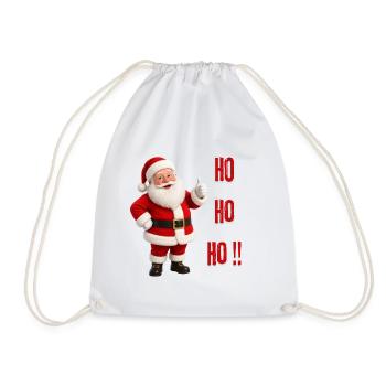Weihnachtsmann Ho Ho Ho Fest - Turnbeutel - Weiß - Vorne
