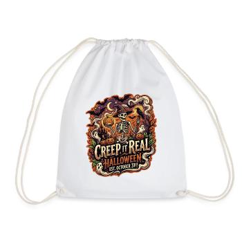 Creep It Real Vintage Halloween-Skelett - Turnbeutel - Weiß - Vorne
