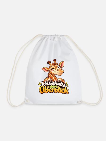 Lustige Coole Giraffe - Ich behalte den Überblick - Turnbeutel - Weiß