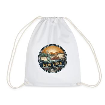 New York Skyline Vintage Reisesouvenir Geschenk - Turnbeutel - Weiß - Vorne