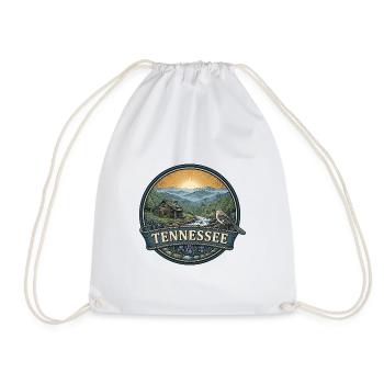 Tennessee Smoky Mountains Retro-Reiseabzeichen - Turnbeutel - Weiß - Vorne