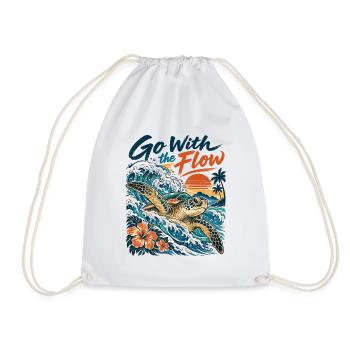 Go With the Flow – Honu Meeresschildkröte - Turnbeutel - Weiß - Vorne