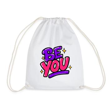 GEN Z ZITIERT TYPOGRAFIEDESIGN – Be You - Turnbeutel - Weiß - Vorne