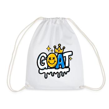GEN Z ZITATE – Goat Crown Graffiti Smile - Turnbeutel - Weiß - Vorne