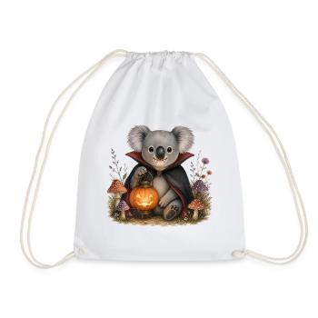 Vampir-Halloween-Koala mit Laterne - Turnbeutel - Weiß - Vorne