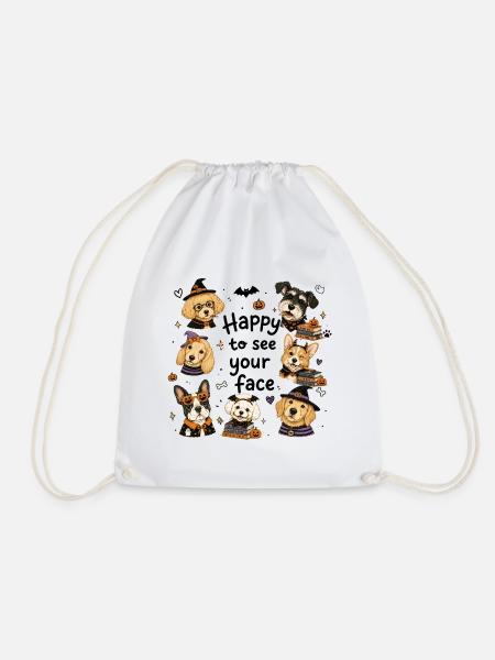 Frohe Halloween-Hundeliebhaber, süße gruselige Hunde, T-Shir - Turnbeutel - Weiß