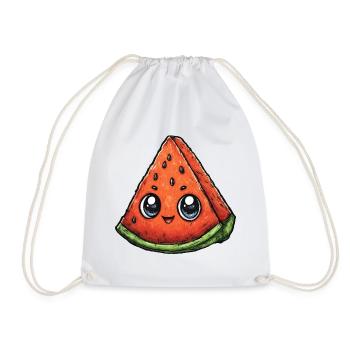 Kawaii Wassermelonen Slice - Turnbeutel - Weiß - Vorne