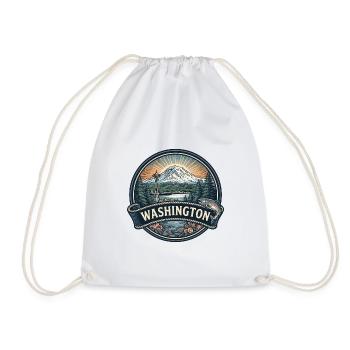 Washington Mount Rainier Space Needle Geschenk - Turnbeutel - Weiß - Vorne