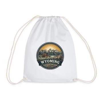 Reisesouvenir der Wyoming Grand Teton Mountains - Turnbeutel - Weiß - Vorne