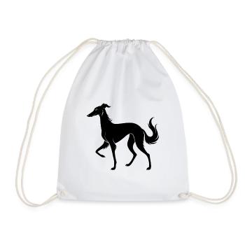 Borzoi-Hundegang - Turnbeutel - Weiß - Vorne