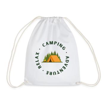 Camping Adventure Circle Logo - Turnbeutel - Weiß - Vorne