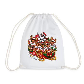 Lustiger Fussball-Weihnachtspulli- Fussball Outfit - Turnbeutel - Weiß - Vorne
