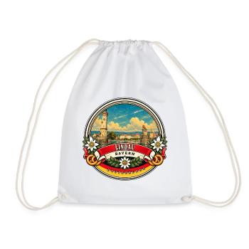 Lindau Bayern Vintage Reisedesign - Turnbeutel - Weiß - Vorne