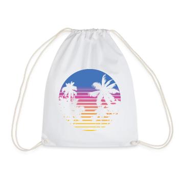 Palmen Retro 80er 90er Florida Miami Vintage Palme - Turnbeutel - Weiß - Vorne