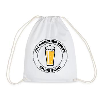 Ein Bierchen Spaß Muss Sein! (Bier Bierglas POS2C) - Turnbeutel - Weiß - Vorne