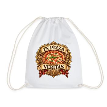 Im Pizza Veritas Emblem - Turnbeutel - Weiß - Vorne