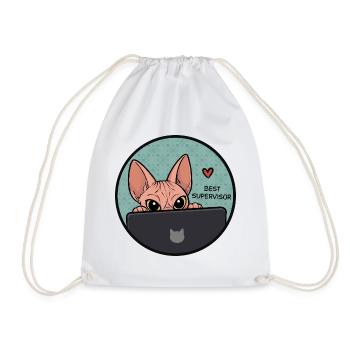 Beste Supervisor Katze - Sphynx Cat  - Turnbeutel - Weiß - Vorne