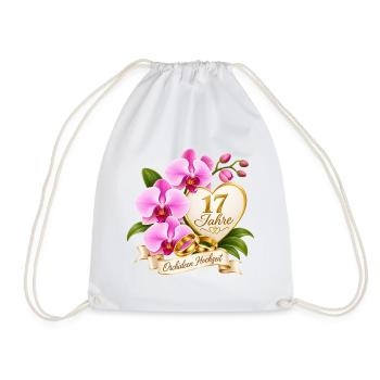 17.Hochzeitstag , Orchideen Hochzeit 17 Jahre - Turnbeutel - Weiß - Vorne