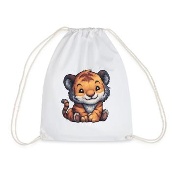 Tiger Jungtier Illustration - Turnbeutel - Weiß - Vorne