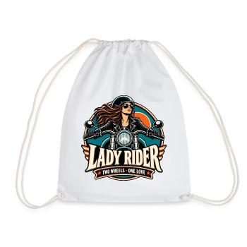Lady Rider Motoheldin - Turnbeutel - Weiß - Vorne