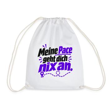 Meine Pace – frecher Laufspruch - Joggen - Laufen - Turnbeutel - Weiß - Vorne