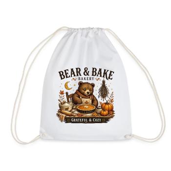 Bear Bake Gemütliche Herbstbäckerei - Turnbeutel - Weiß - Vorne