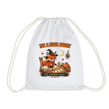 Fox & Flour Bakery: Gruseliger Herbstgebäck - Turnbeutel - Weiß - Vorne