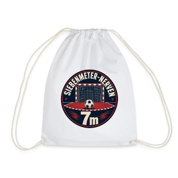 Siebenmeter Nerven Handball Vintage Badge Shirt - Turnbeutel - Weiß - Vorne