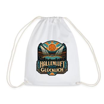 Hallenluft macht glücklich Handball Arena Shirt - Turnbeutel - Weiß - Vorne