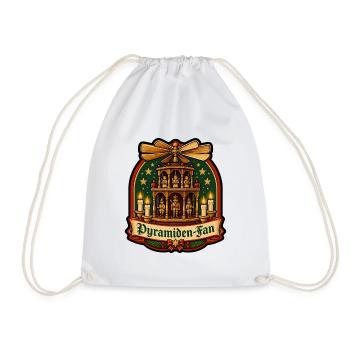 Weihnachtspyramide Pyramiden Fan Retro Badge Shirt - Turnbeutel - Weiß - Vorne