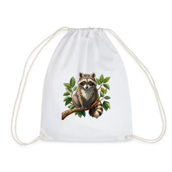 Waschbär im Ast - Turnbeutel - Weiß - Vorne