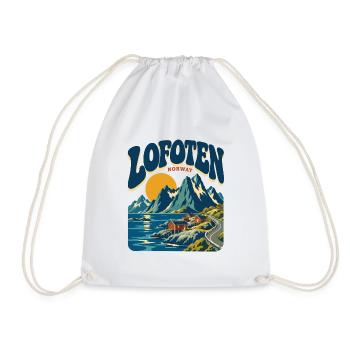 Lofoten Norway Retro Travel - Turnbeutel - Weiß - Vorne