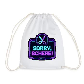 Sorry Schere Retro Arcade Game Over Pixel Shirt - Turnbeutel - Weiß - Vorne
