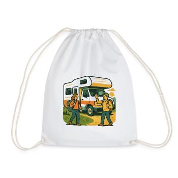 Geschenk für die erste Wohnmobilreise - Turnbeutel - Weiß - Vorne