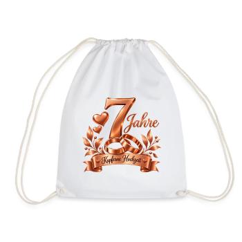 7.Hochzeitstag , Kupferne Hochzeit , 7 Jahre - Turnbeutel - Weiß - Vorne