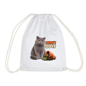 I Didn't Do It – Unschuldige Katze - Turnbeutel - Weiß - Vorne
