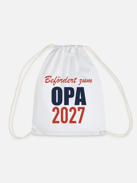 Befördert zum Opa 2027 - Turnbeutel - Weiß