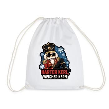 Harter Kerl weicher Kern Nussknacker Cool Shirt - Turnbeutel - Weiß - Vorne