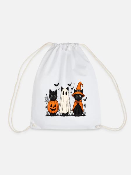 Drei Schrecklich Süße Katzen Halloween - Turnbeutel - Weiß