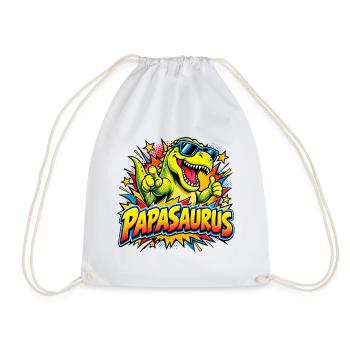  Papasaurus Dinosaurier T-rex Comic Buch Pop Art - Turnbeutel - Weiß - Vorne