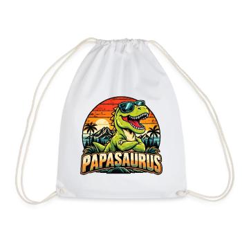  Papasaurus Dinosaurier T-rex Retro - Turnbeutel - Weiß - Vorne